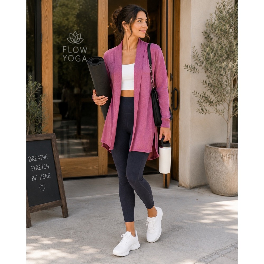 Lululemon Blissful Zen Merino‎ Wool Wrap Sweater Pink Size 2
